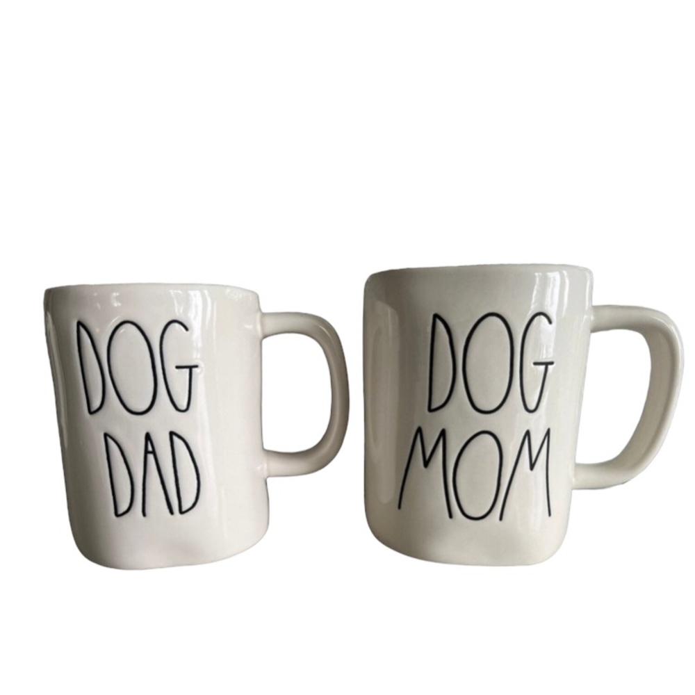 Rae dunn Dog Mom and Dog Dad mug set